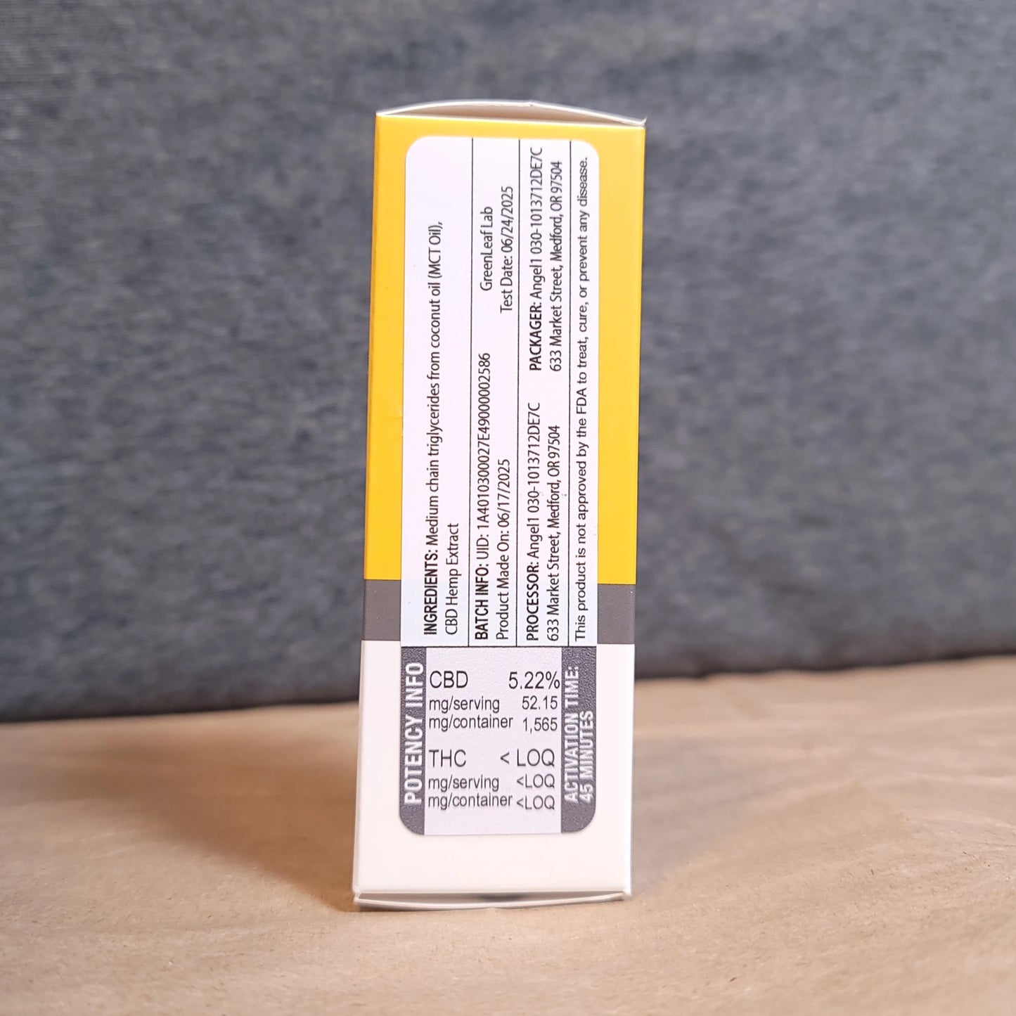 Angel 1500 mg CBD Isolate Tincture Label 