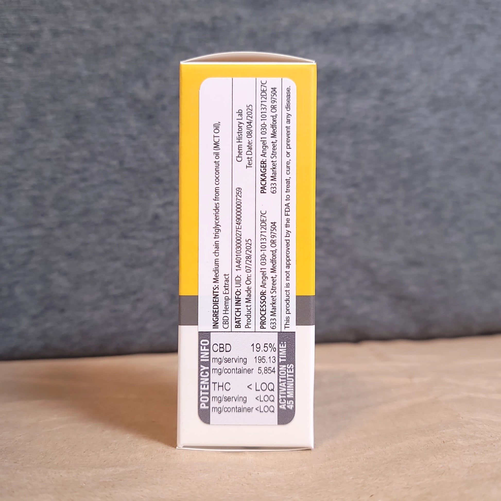 Angel 6000 mg CBD Isolate Tincture Label