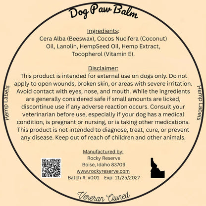 Rocky Reserve - Dog Paw Balm