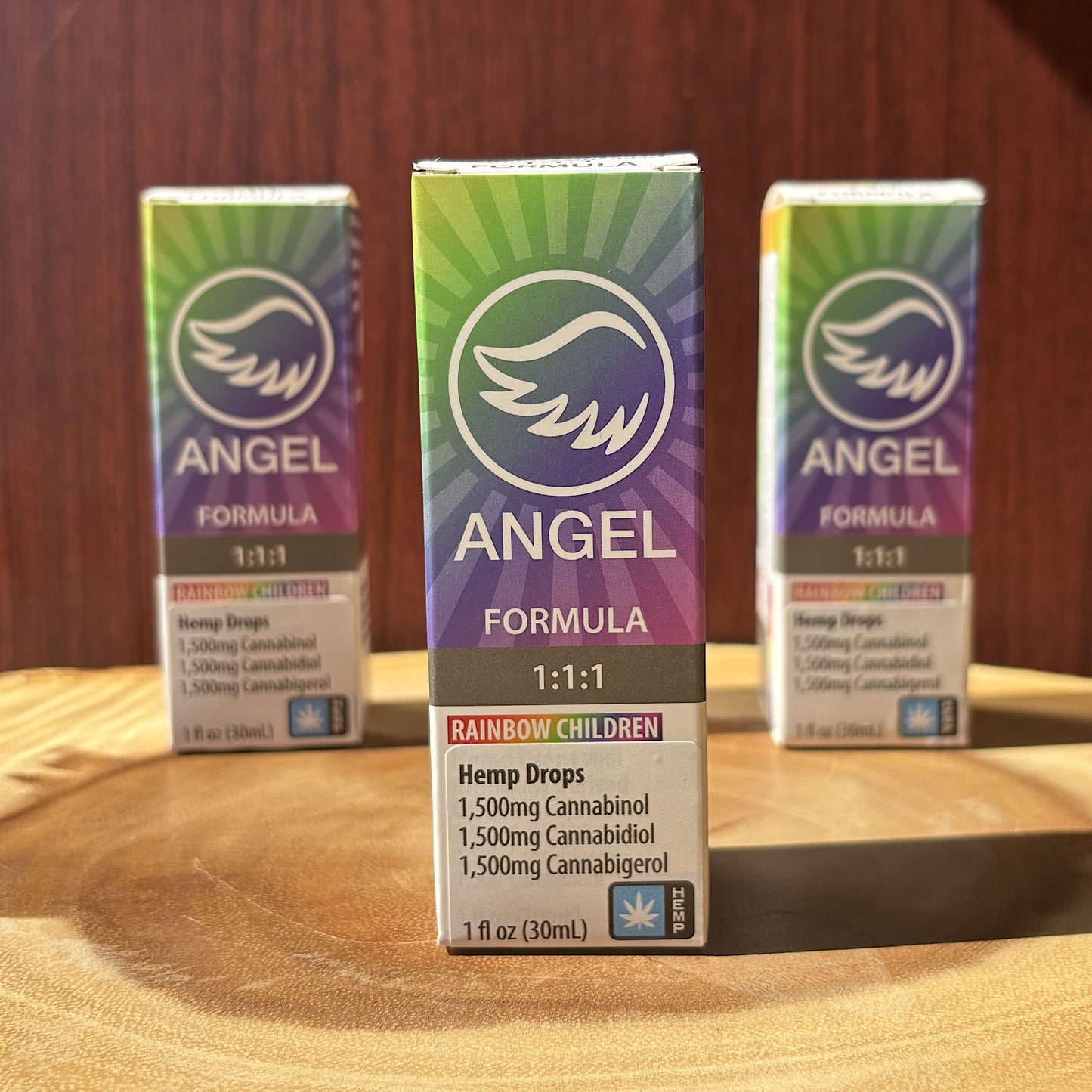 Angel rainbow formula tincture with 4500 mg of CBD, CBG and CBN in a 1:1:1 ratio