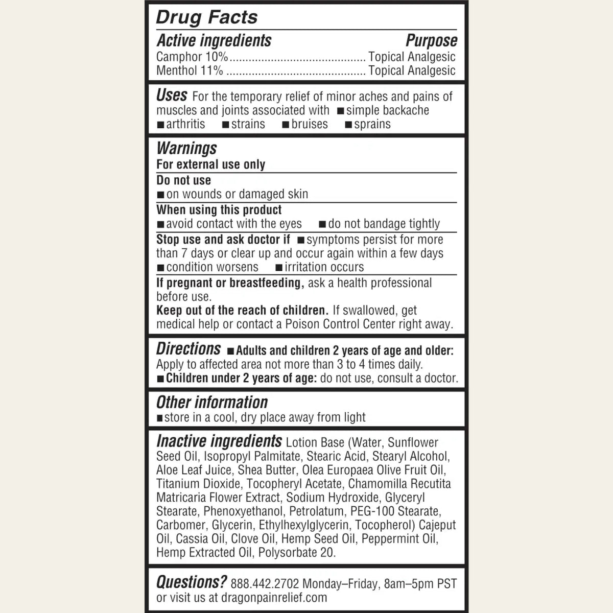 Dragon Pain Relieving Lotion - Extra Strength
