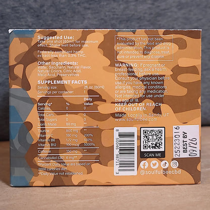 Soulful Bee - CBD + Lions Mane Endurance Shot